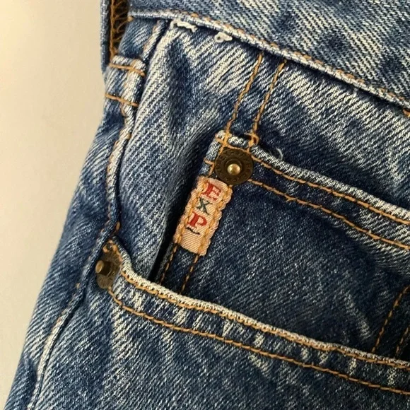 Vintage EXP Express Women's Size Small Blue Denim Cuffed Jean Shorts Made In USA - Picture 6 of 9